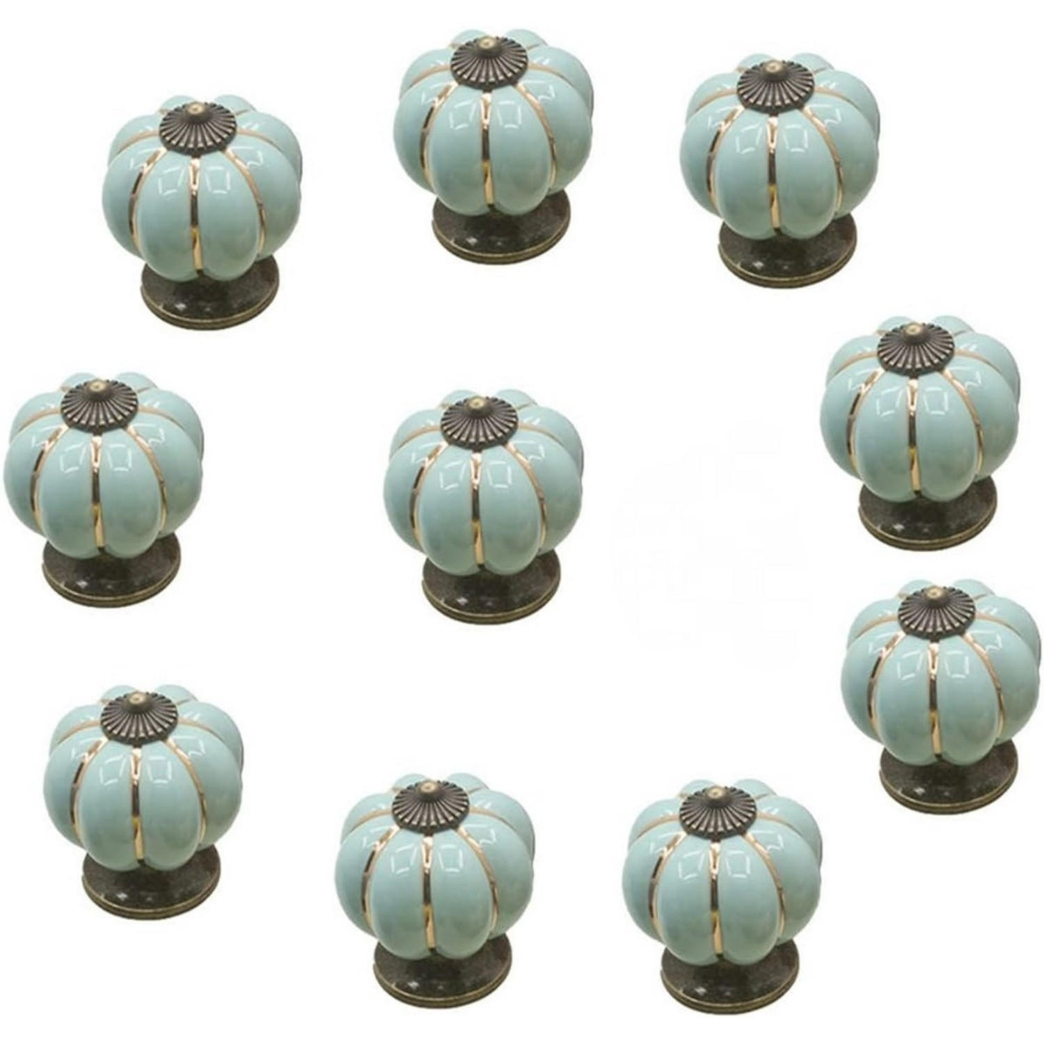 KERAMIKKNAUF 10er-Set Blau Quadrat 40 x 40 x 40 mm Schrank Beschläge - Grün, Keramik (4/4/4cm) - MCBOSON