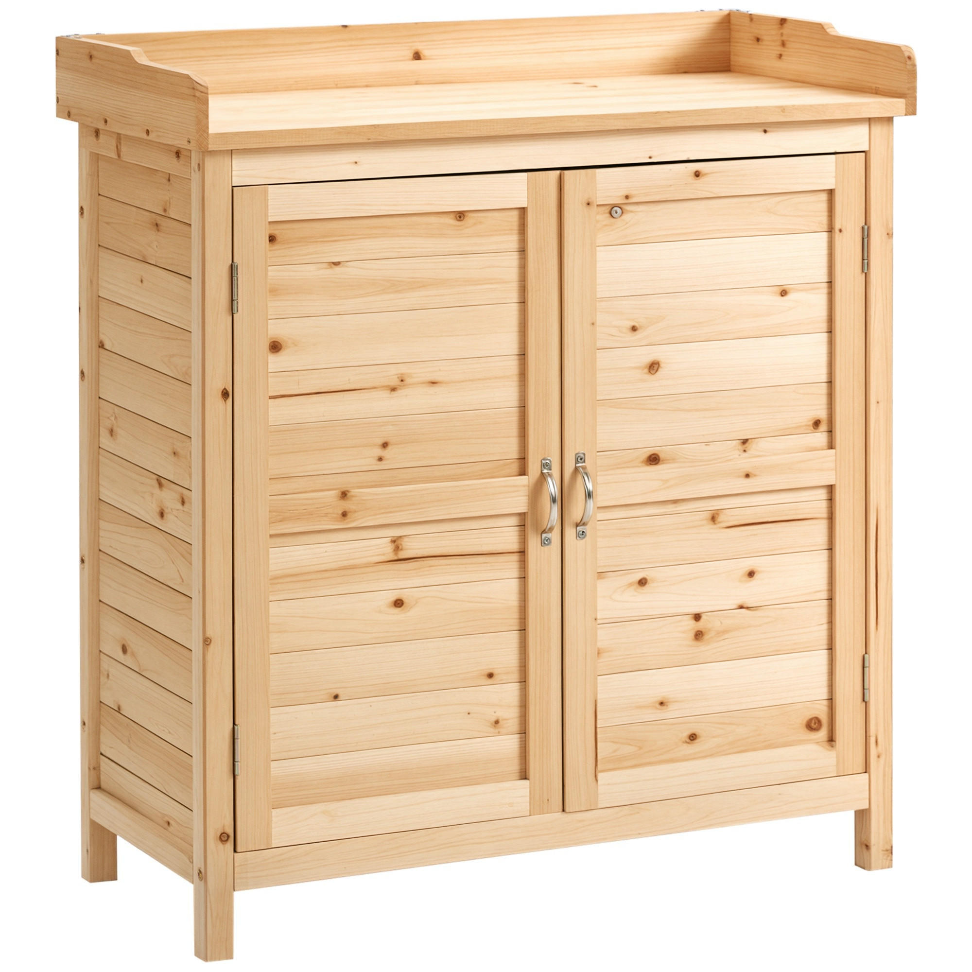 GERÄTESCHUPPEN DE-17576 2 Türen mit Einlegeboden Naturholz - Naturfarben, Holz (83/92/40cm) - ComfortXL