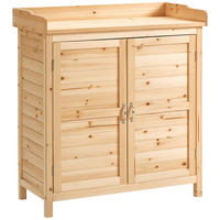 GERÄTESCHUPPEN DE-17576 2 Türen mit Einlegeboden Naturholz - Naturfarben, Holz (83/92/40cm) - ComfortXL