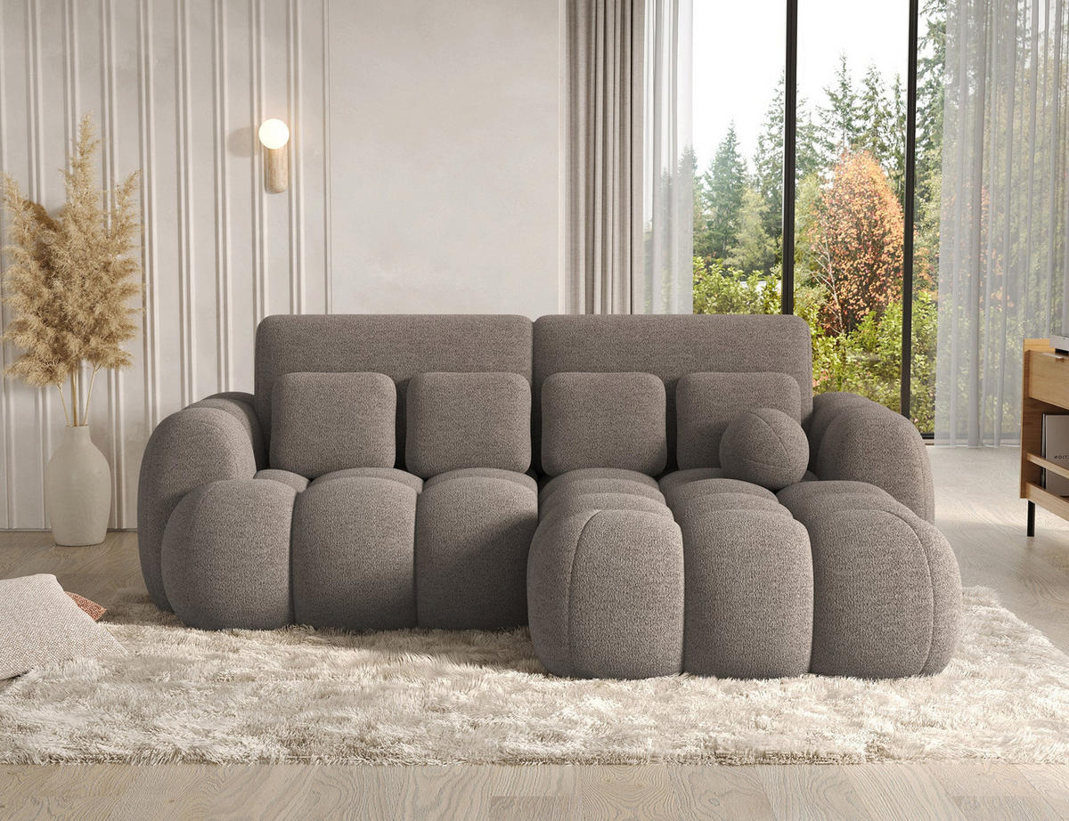 ECKSOFA COVELION L-Form – Schlaffunktion, Bettkasten, Wellenfederung, HR-Kaltschaum, inkl. Kissen, moderner Wohnkomfort - Braun, Kunststoff (167/260cm) - Wohnideebilder