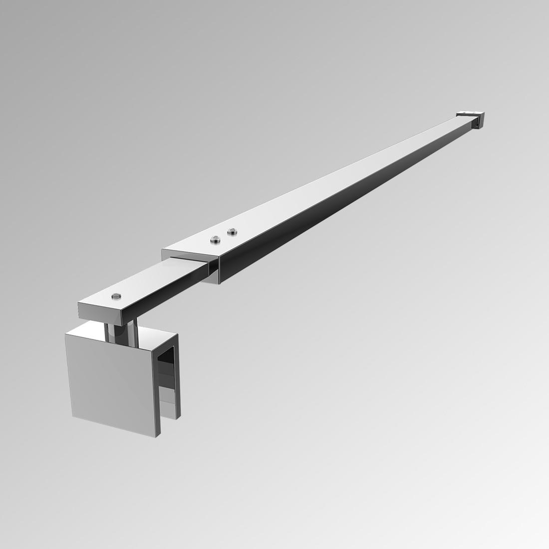 STABILISIERUNGSSTANGE 70–120 cm Edelstahl verchromt für Duschwand 8–10 mm mit 360°-Gelenk - Chromfarben, Metall (4/120cm) - S'AFIELINA