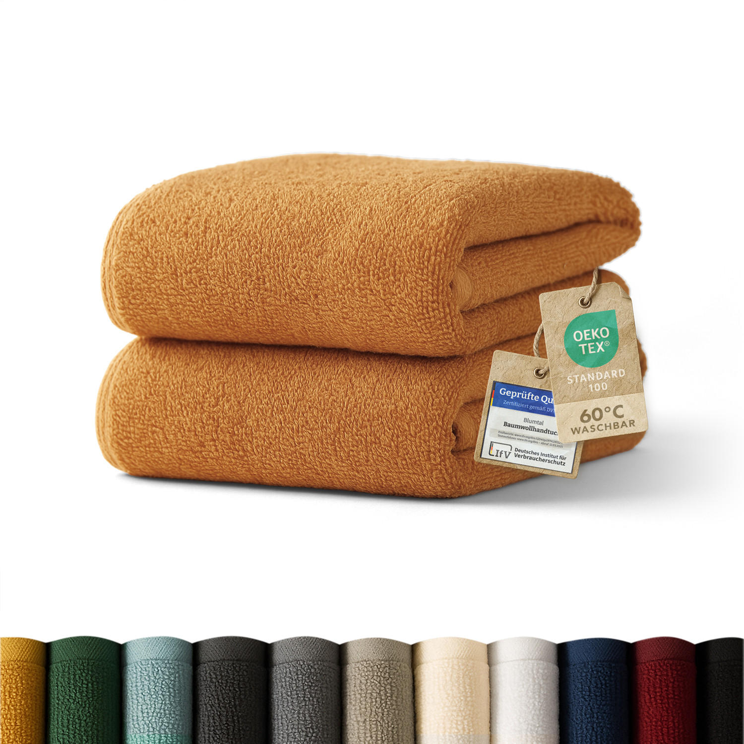 HANDTUCH 2er-Set, 2x Handtuch 50/100 cm, Braun - Braun, Textil (50/100cm) - Blumtal