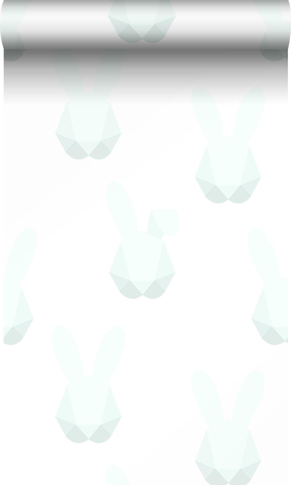 TAPETE Origami Kaninchen 53 cm x 10.05 m - Grün, Papier (53/0.1cm) - Origin Wallcoverings