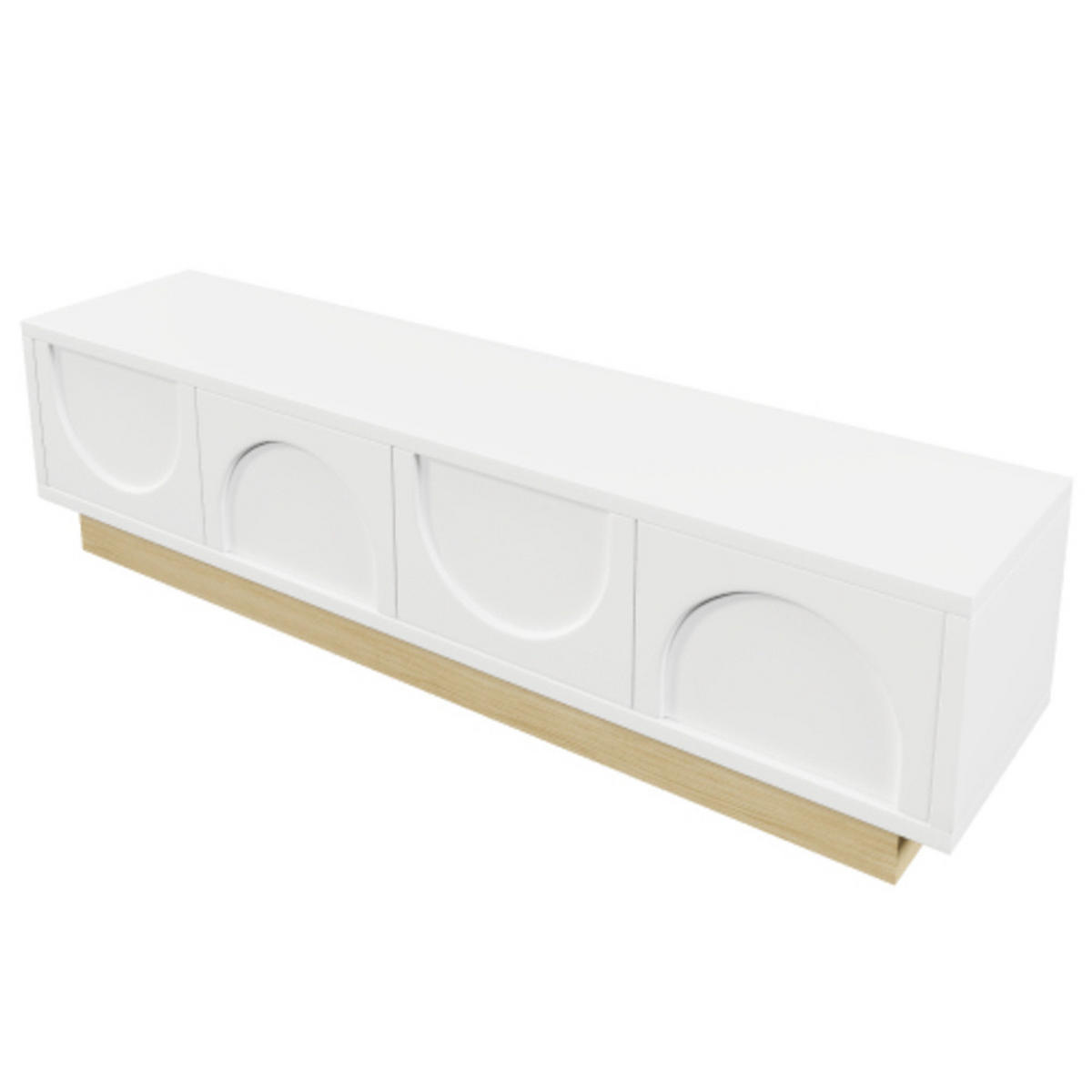 SIDEBOARD mit Holzmaserung weiß 175×40×41,5 cm aus MDF - Weiß, Holzwerkstoff (175/41.5/40cm) - Luhomfu