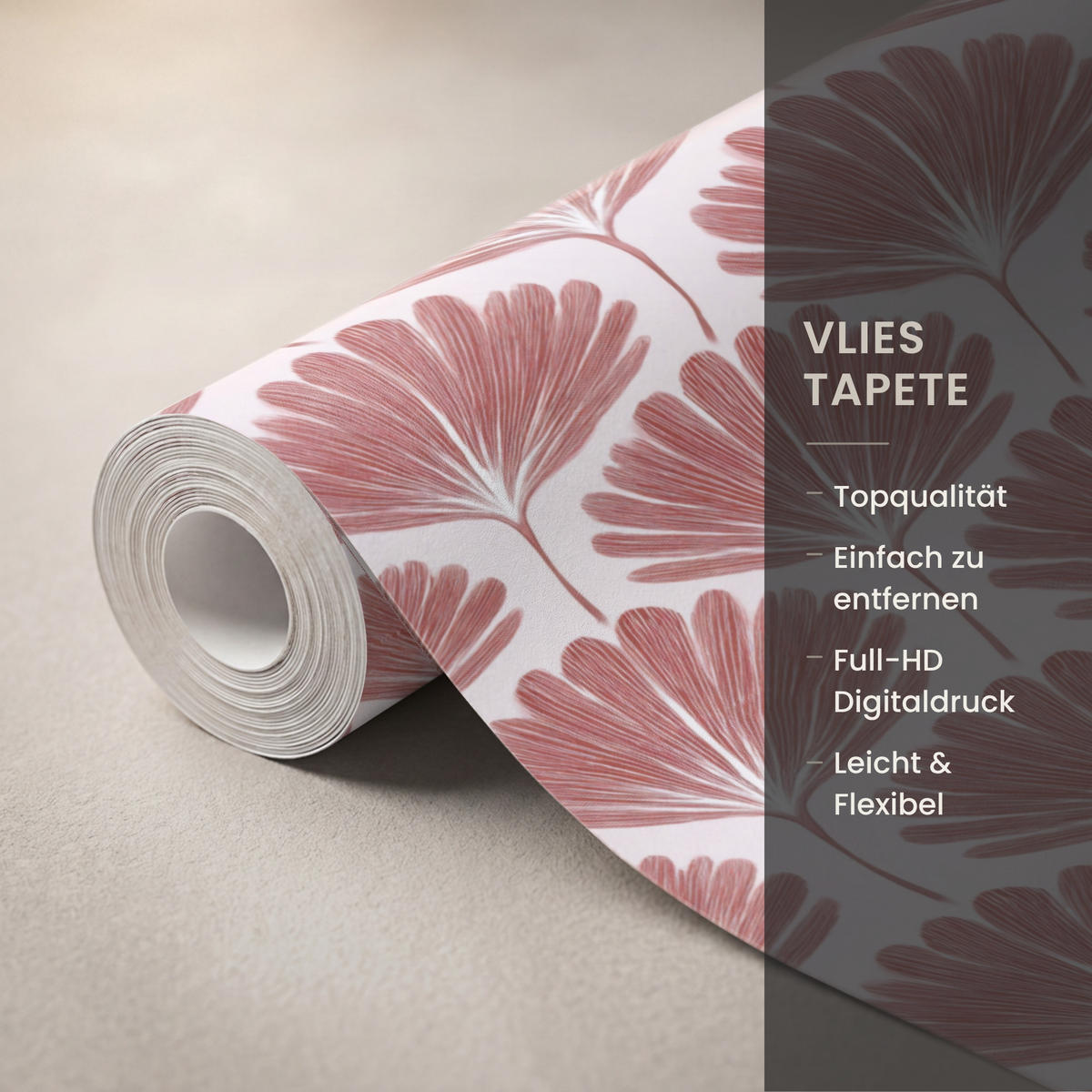 TAPETE - Fächer - Motiv - Terra - 140x200 cm - Rotbraun, Papier (140/200cm) - OnlyWow