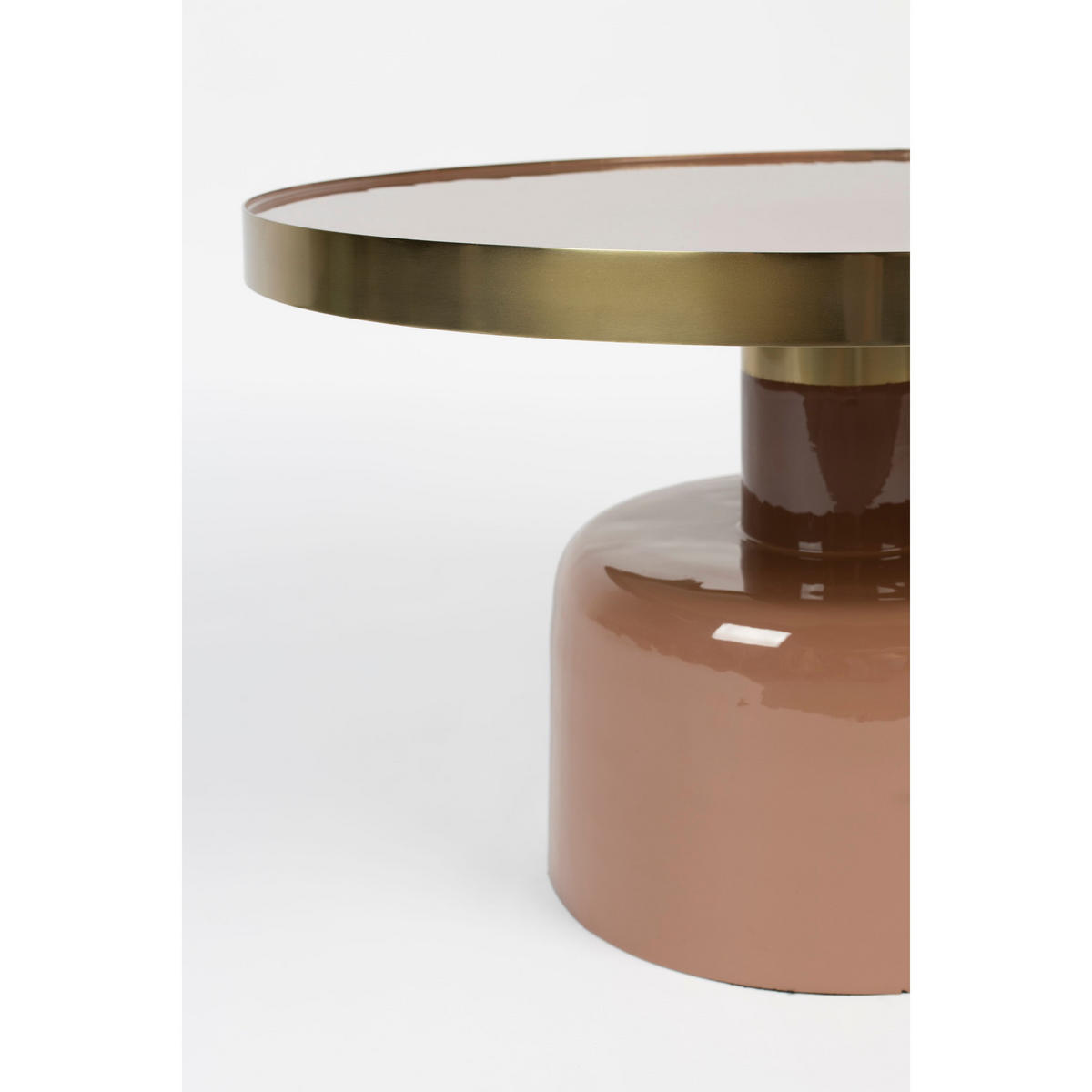 COUCHTISCH Glam Rund 60 cm Rosa/ Gold - Pink, Metall (60/60/35cm) - Zuiver