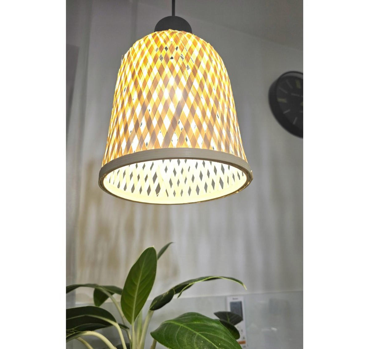 PENDELLEUCHTE BOHO - Schwarz/Weiß, Holz/Metall (17/90/100cm) - kiki design