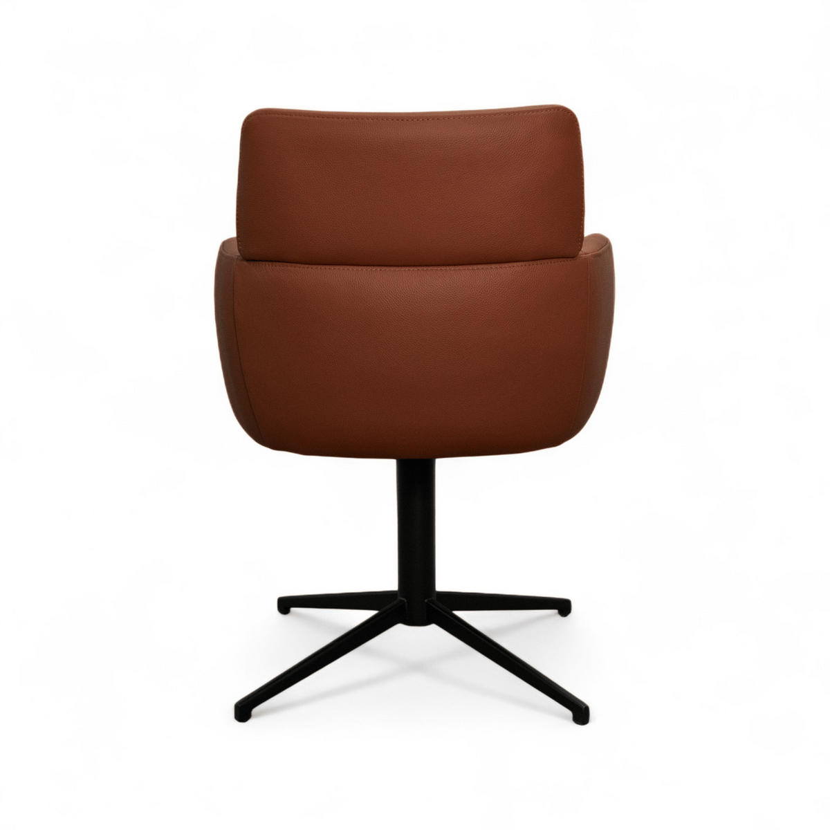 STUHL-SET 4 Stück in Echtleder Dunkelbraun - Schwarz/Braun, Leder/Metall (58/83/58cm) - Furnhouse