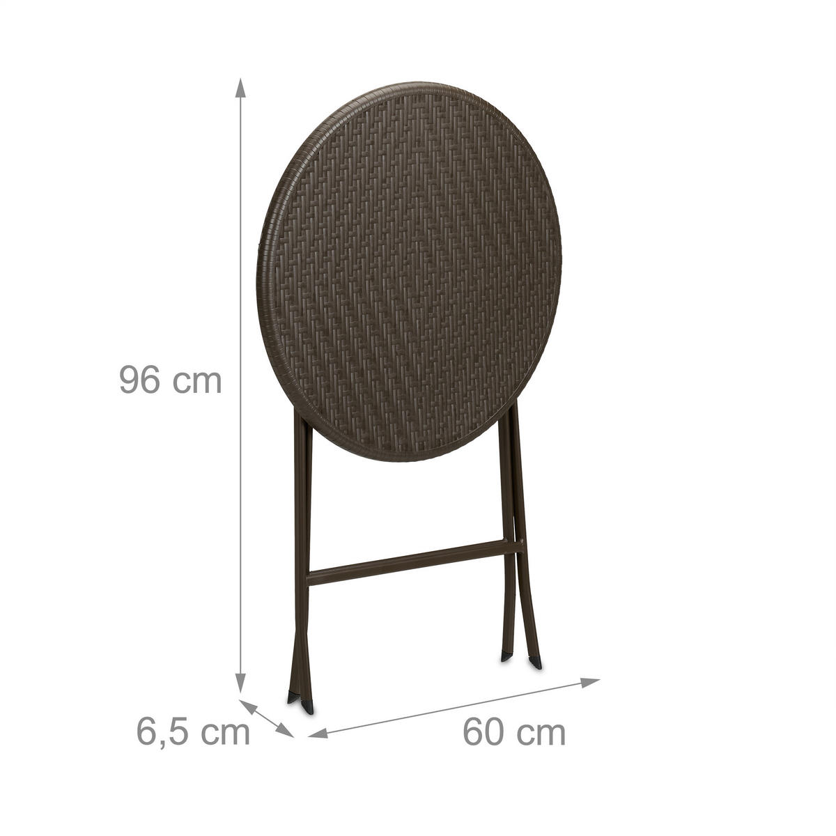 GARTENTISCH - Braun, Kunststoff/Metall (60/60/75cm) - Relaxdays