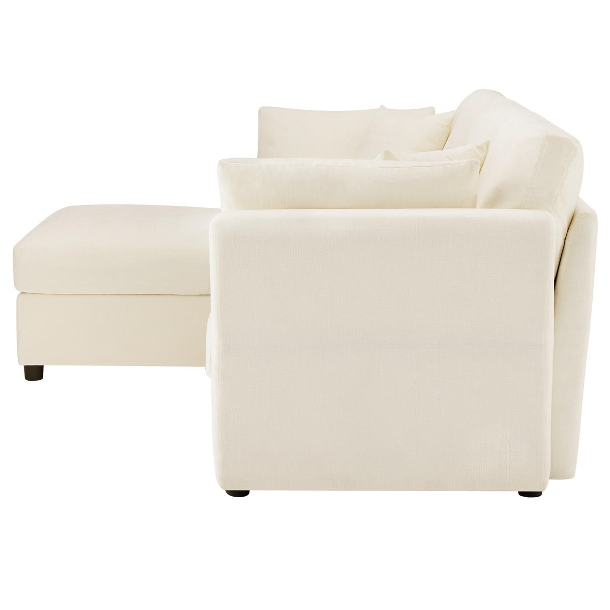 ECKSOFA 218/156.5/86 cm Beige mit Hocker und verstellbaren Armlehnen - Beige, Textil (218/156.5cm) - Oxeza