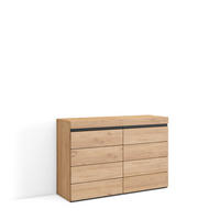KOMMODE mit Schubladen, Sideboard Schrank, eiche, 114/35/75cm - Eichefarben, Holzwerkstoff (114/75/35cm) - Skraut Home