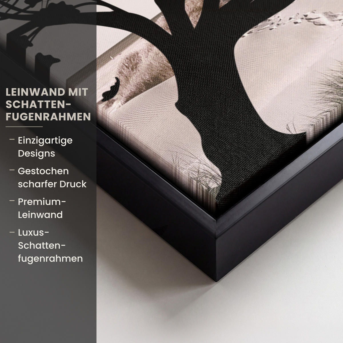 LEINWAND Bilder mit Rahmen - Strand - Meer - Menschen - Baum - Moderne Kunst - 70x100 - Hellgrau, Textil (70/100cm) - MuchoWow
