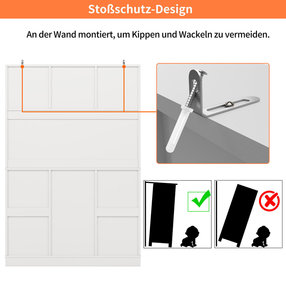 KÜCHENSCHRANK in Weiß mit verstellbaren Ablagen und Weinregal für Küche, B120/T40/H188 cm - Weiß, Holzwerkstoff/Metall (106/179.5/40cm) - STILVORA