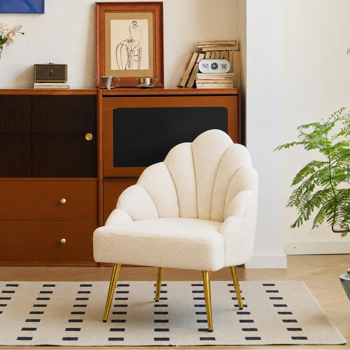 SESSEL Wolle Weiß - Weiß, Textil (63/89/60cm) - Nordlys
