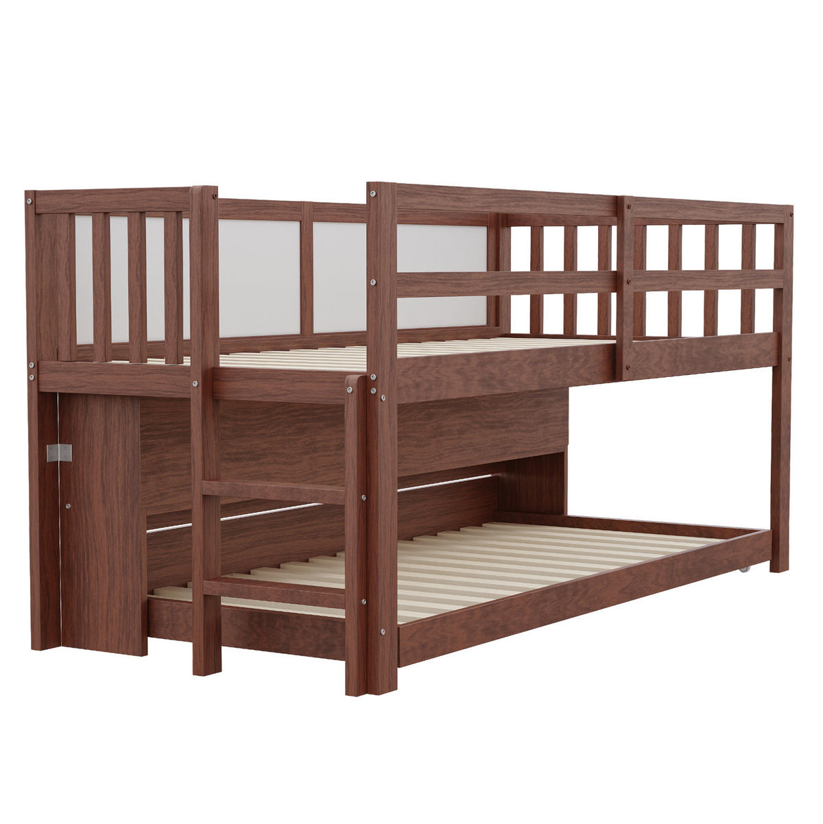 HOCHBETT 90/200 cm mit Ausziehbett, Tafel und offenen Regalfächern aus Holzwerkstoff, Braun - Braun, Holzwerkstoff (90/200cm) - Redom