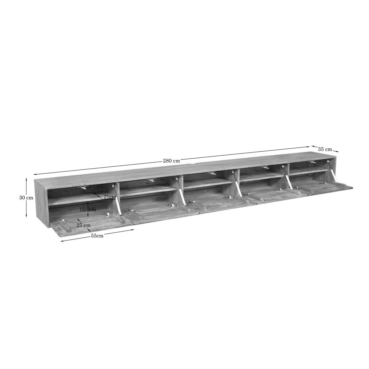TV-MÖBEL Vision Braun 30/280/35 cm - Braun, Holz (280/35/30cm) - Starfurn