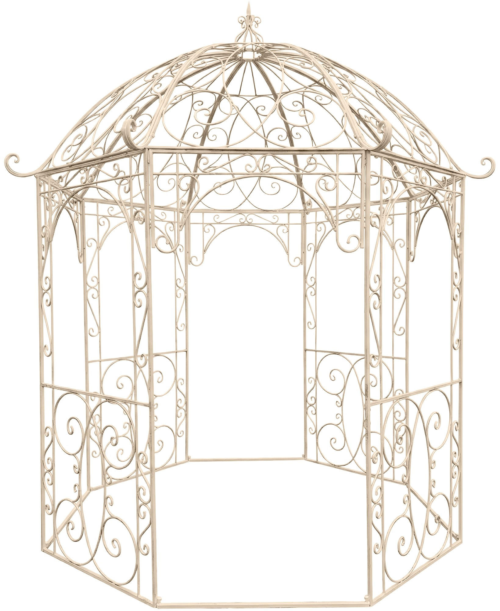 PAVILLON Liv Antik 284x263x313cm Metall Antik-Creme Gartenpavillon - Creme, Metall (284/313/263cm) - DELUKE