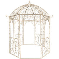 PAVILLON Liv Antik 284x263x313cm Metall Antik-Creme Gartenpavillon - Creme, Metall (284/313/263cm) - DELUKE
