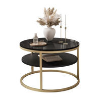 COUCHTISCH CIRI SLIM mit Regal Hochglanz - Goldfarben, Holzwerkstoff (60/60/42cm) - Lookway