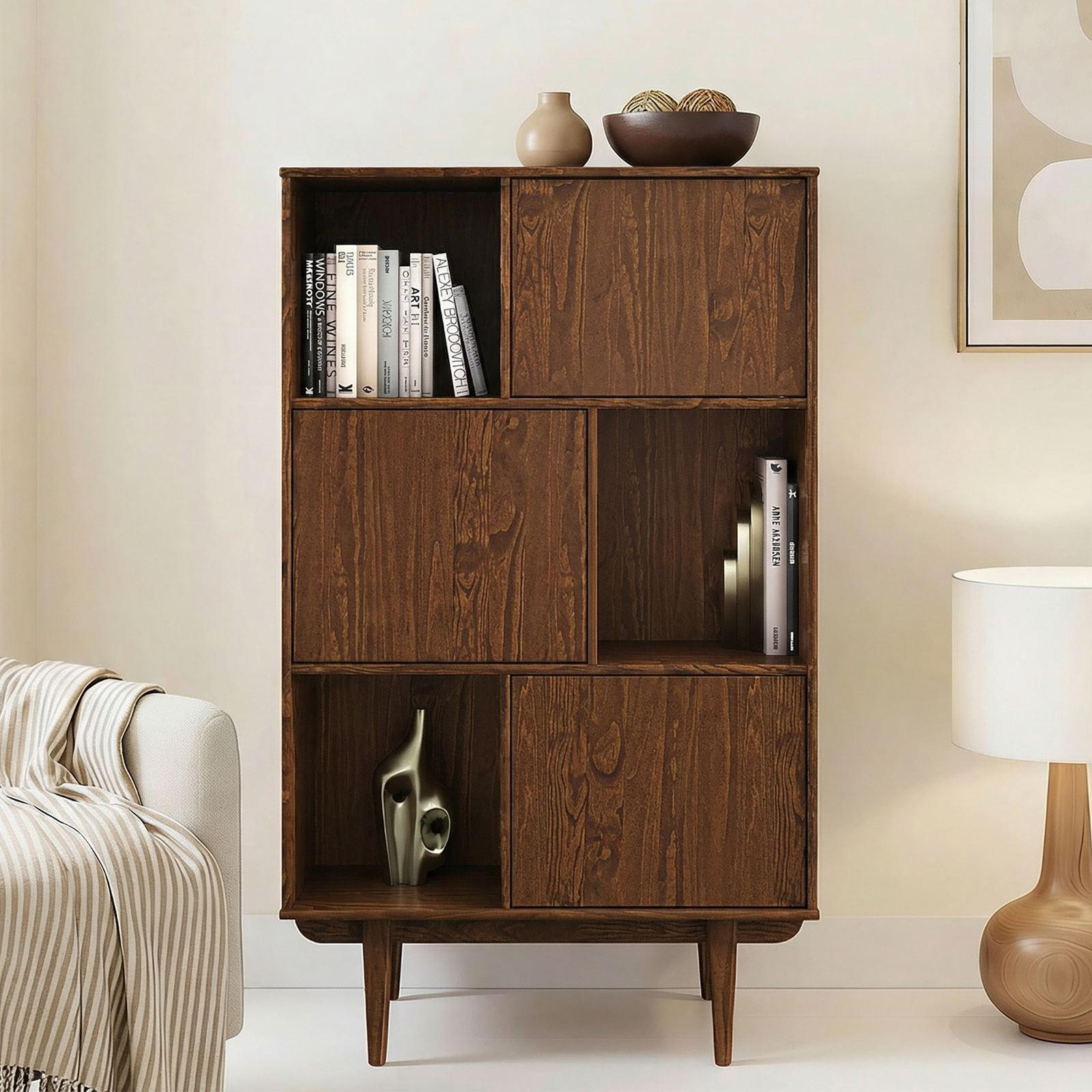 HIGHBOARD SIMONA - Kastanienfarben, Holz (95/139/37cm) - IDIMEX