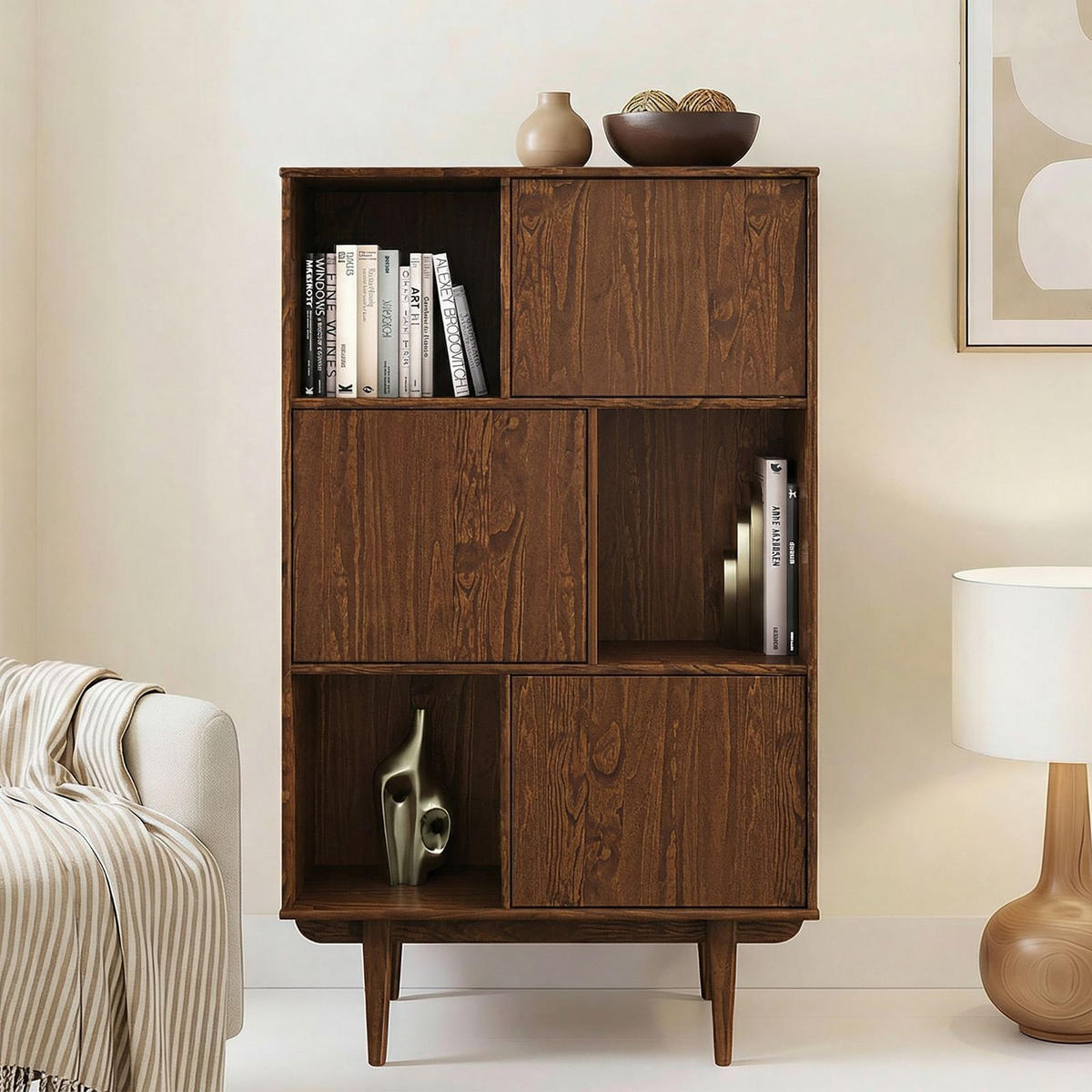 HIGHBOARD SIMONA Kastanie - Kastanienfarben, Holz (95/139/37cm) - IDIMEX