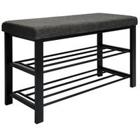 SCHUHREGAL mit 2 Ebenen, 32/81/46 cm, Grau - Grau, Kunststoff (32/46/81cm) - Dunedesign