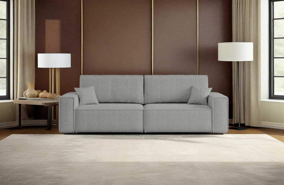 SCHLAFSOFA BEST mit Bettkasten Stoff Quelle Grau - Grau, Holz/Textil (246/83/98cm) - Kaiser Möbel