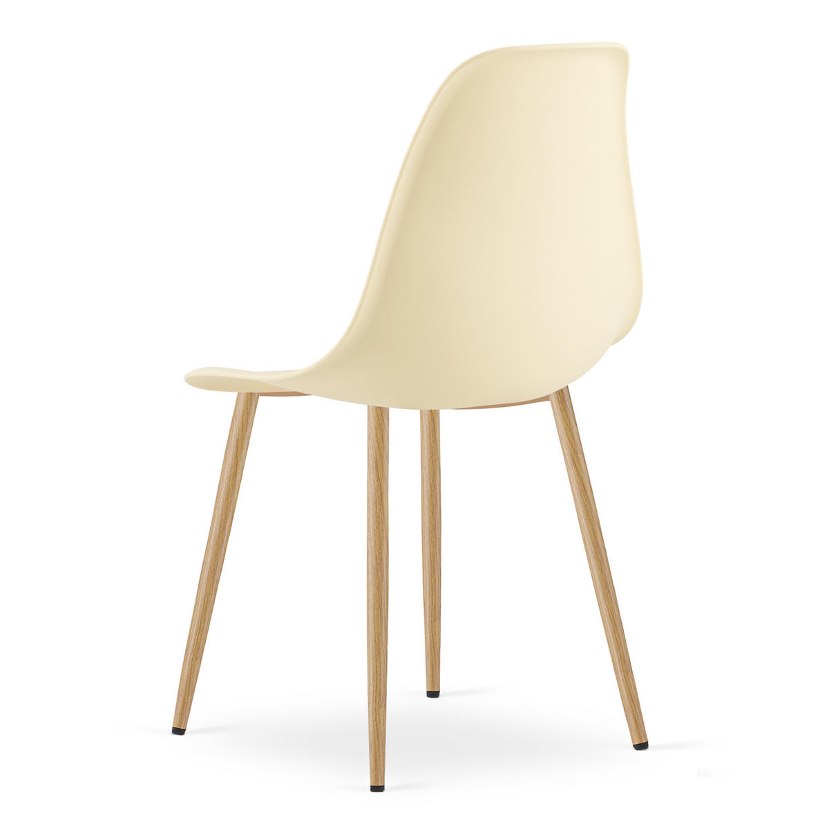 ESSZIMMERSTUHL KALEO cremefarbener Sitz, natürliche Beine - Creme/Naturfarben, Kunststoff (46/84/51cm) - Valora