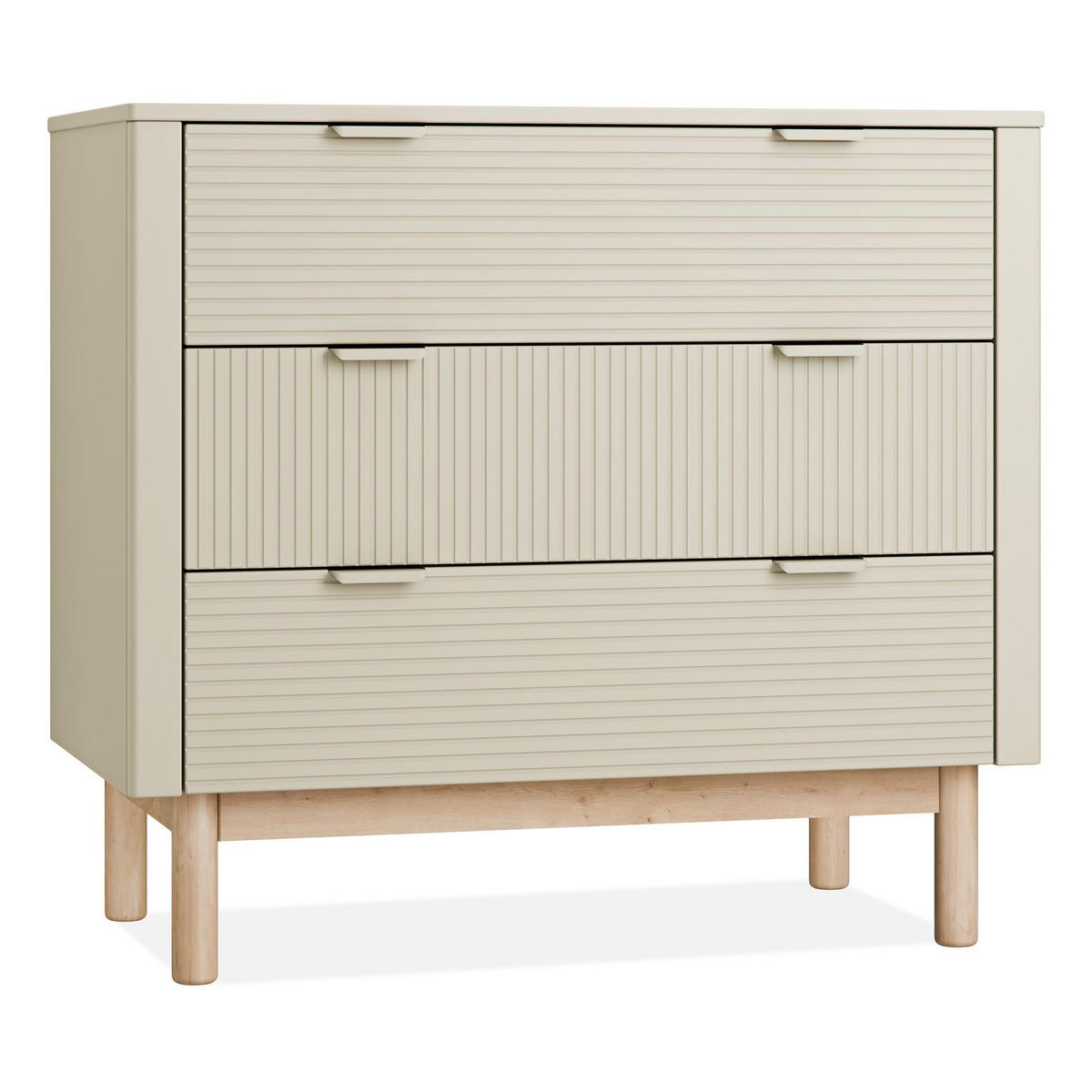 WICKELKOMMODE Lotti mit Schubladen - Beige, Holz (101/91/53cm) - KONSIMO®