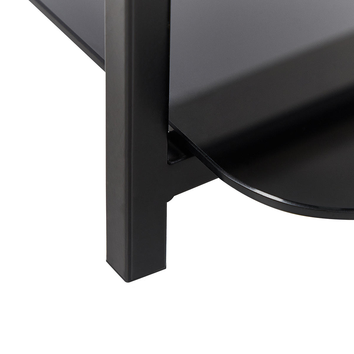 COUCHTISCH Marmor Optik weiß/schwarz rechteckig Gloster - Schwarz/Weiß, Glas (47/77/40cm) - Beliani