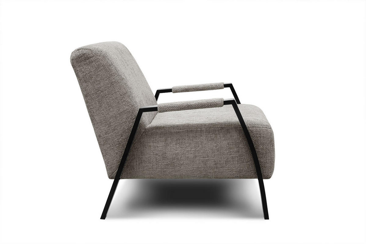 SESSEL KOBE, taupe - Taupe/Schwarz, Holz/Textil (72/76/90cm) - Courtois Laville