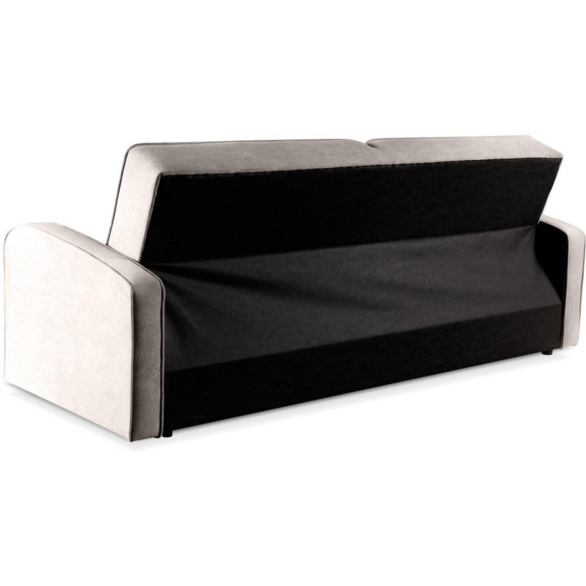 SCHLAFSOFA 3-Sitzer Pavo mit Bettkasten, Beige - Beige/Schwarz, Textil (222/90/93cm) - Beautysofa