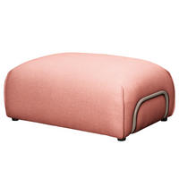 POLSTERHOCKER - Webstoff - Pink/Schwarz, Holz/Buchenholz (93/63/42cm) - home24