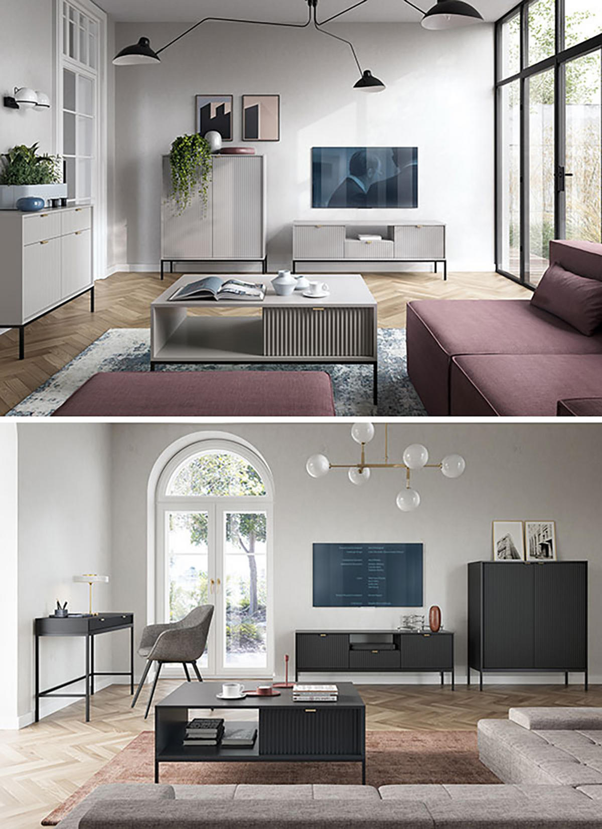 NACHTKONSOLE Nova grau 54 / 39 / 56cm - Schwarz/Grau, Holz/Holzwerkstoff (54/56/39cm) - Feldmann-Wohnen