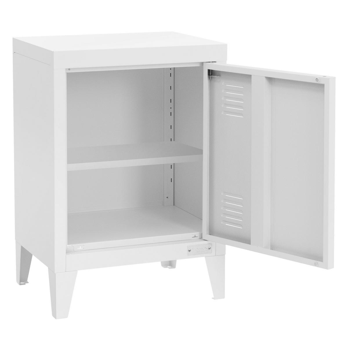 NACHTTISCH Weiß 40x30x58 cm aus Stahl - Weiß, Metall (40/58/30cm) - ML-DESIGN