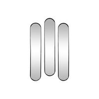 3ER-SET Spiegel oval - 23 x 120 cm - Metall - Schwarz - JAYLEN - Schwarz, Metall (23/120/2cm) - Vente-Unique