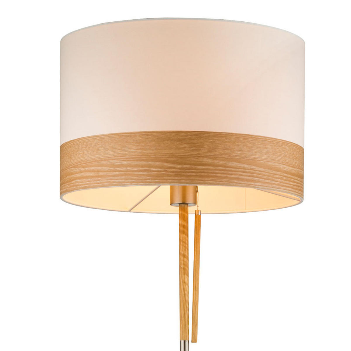 LED STEHLEUCHTE Chipsy Holz Beige - Weiß, Metall (40/40/170cm) - Globo Lighting