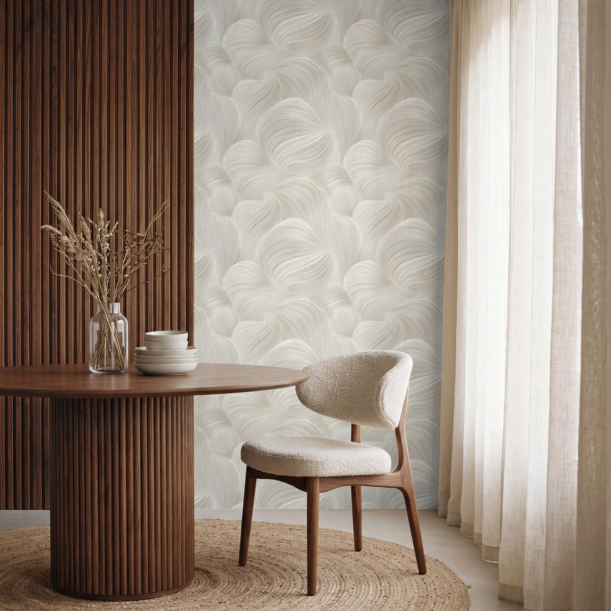 TAPETE - Lines - Ventilator - Beige - 100x200 cm - Creme, Papier (100/200cm) - OnlyWow