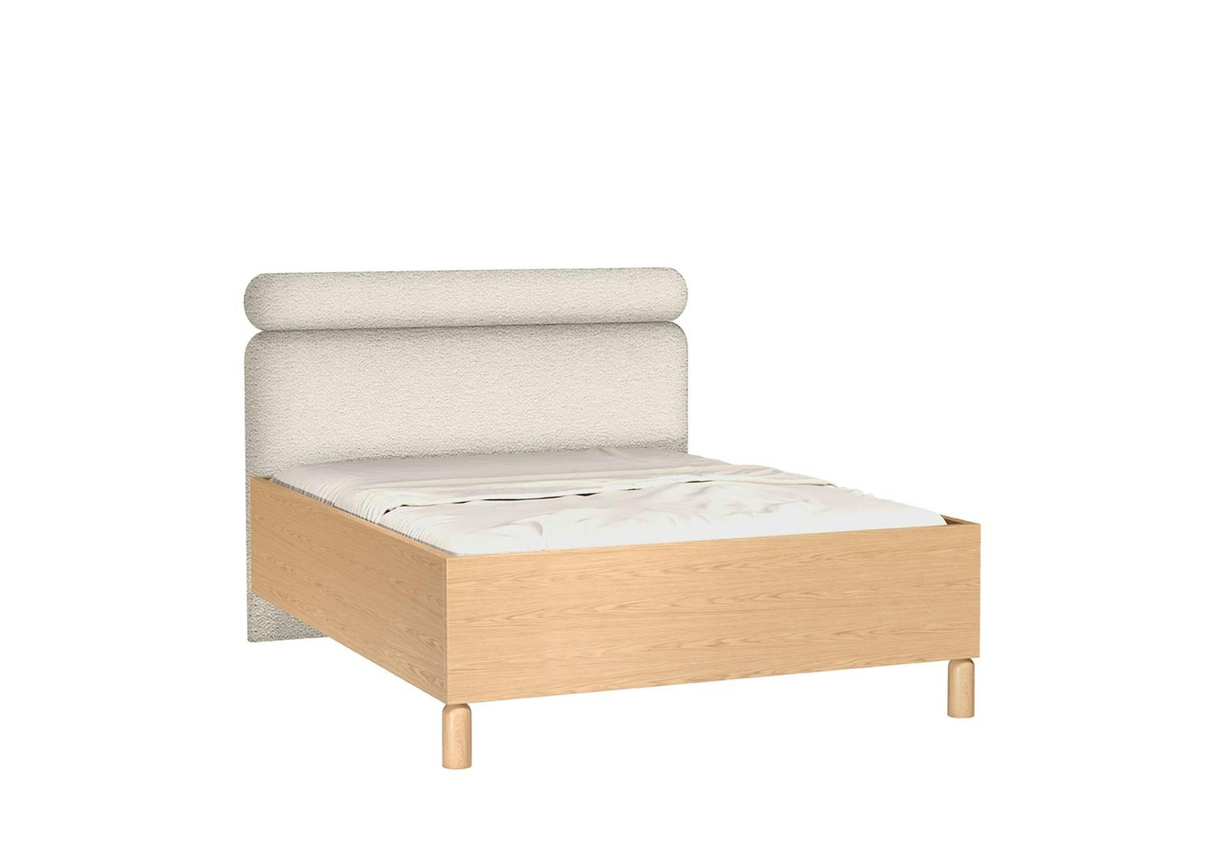 POLSTERBETT Sanden Eiche, mit Kopfteil und Bettkasten, 160x200 - Eichefarben, Holzwerkstoff - Bettso