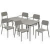 GARTENMÖBEL-SET GALIO, 8-tlg - Graubraun, Kunststoff - KONSIMO®