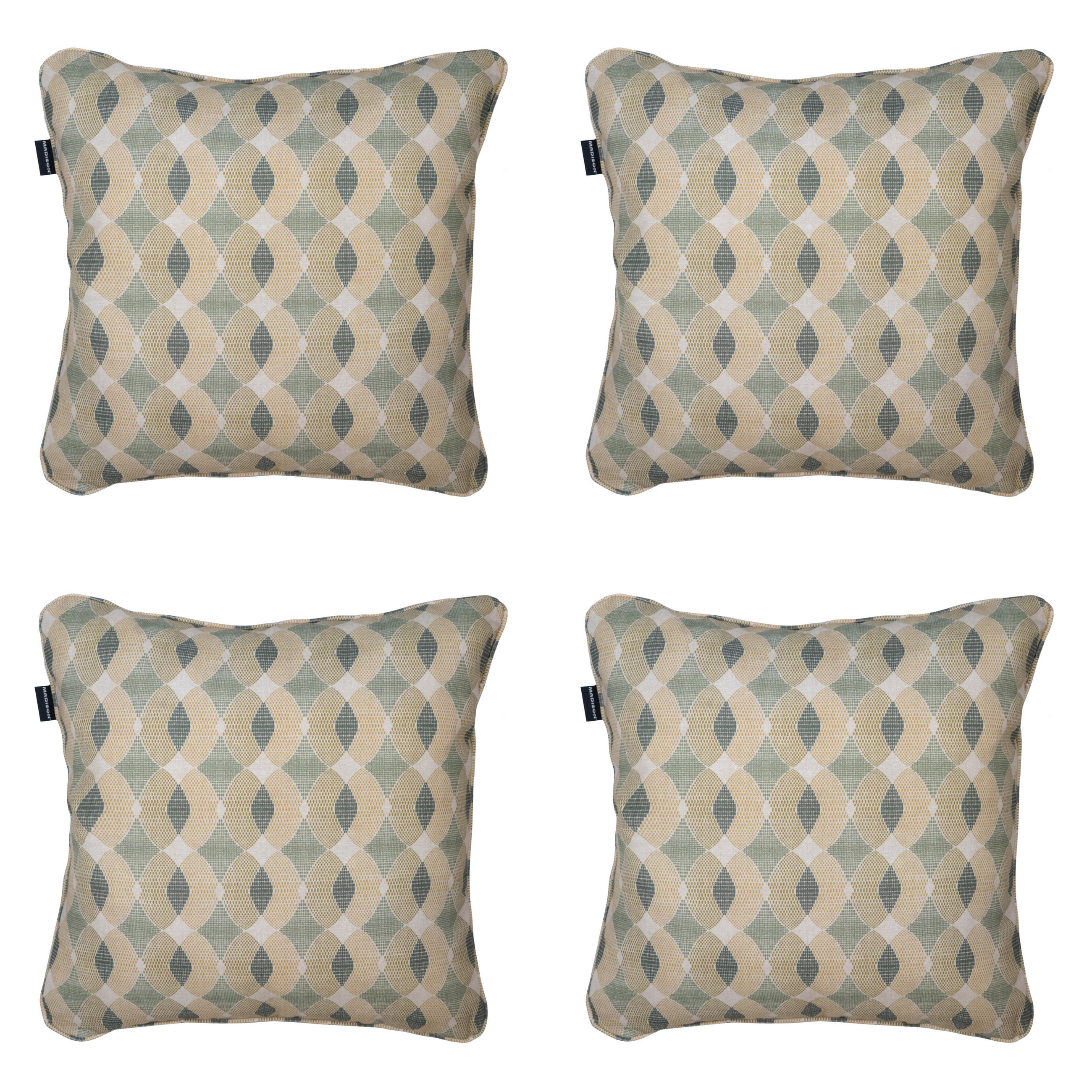 DEKORATIONSKISSEN Rae - Grün - 50/50/10 cm - 4er-Set - Grün, Textil (50/50cm) - Madison