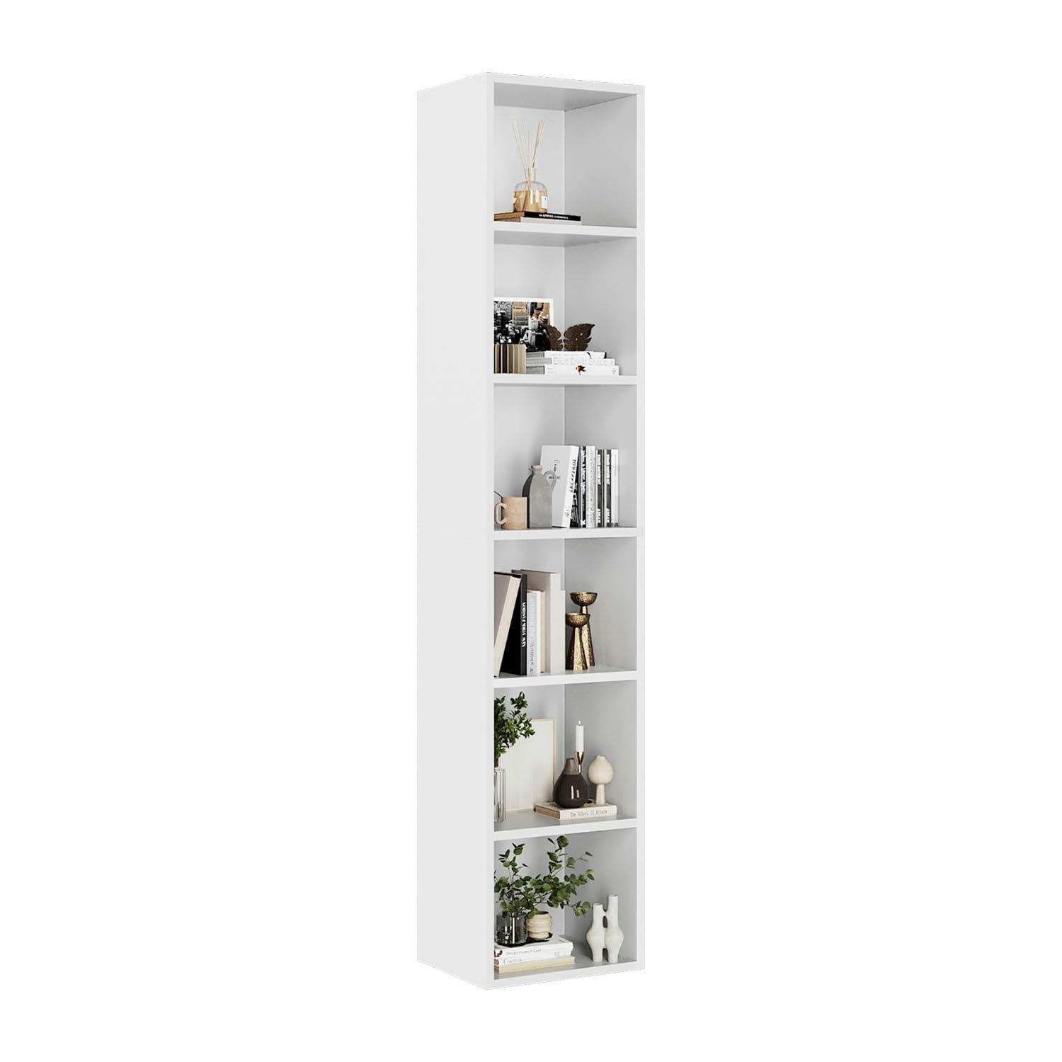 BÜCHERREGAL 6 Ebenen 23,5 x 30 x 181 cm Weiß - Weiß, Holzwerkstoff (30/181/23.5cm)