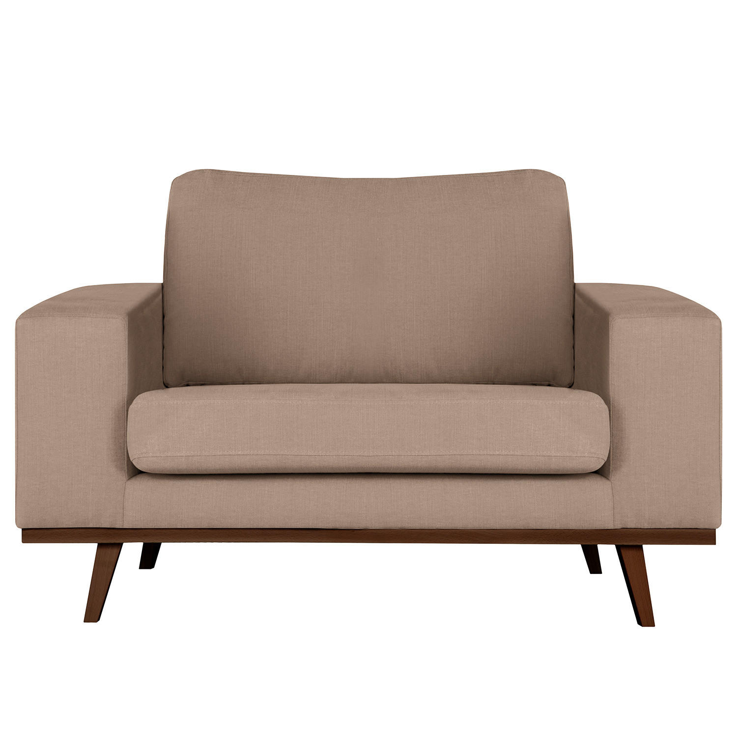 SESSEL - Taupe/Buchefarben, Textil (122/81/88cm) - home24