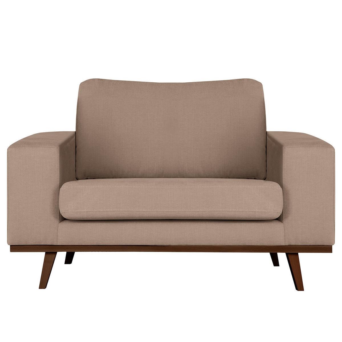 SESSEL - Taupe/Buchefarben, Textil (122/81/88cm) - home24