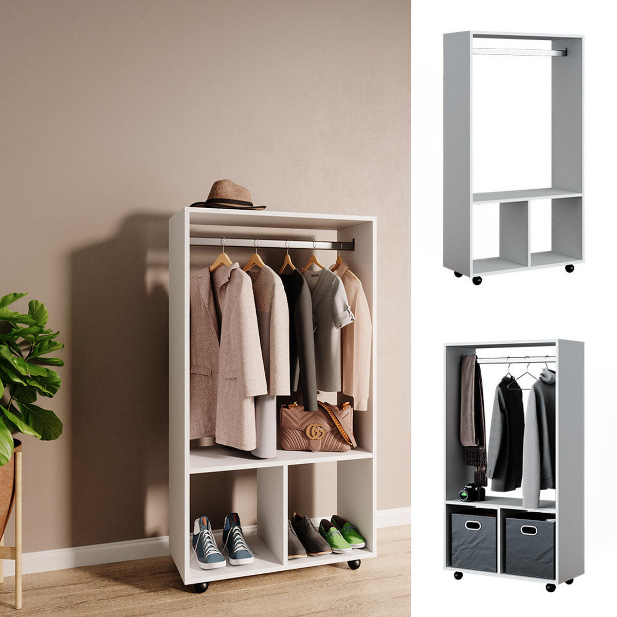 ŠATNÍ SKŘÍŇ Sydney Bílá - bílá, kompozitní dřevo (70/128/30cm) - Vicco