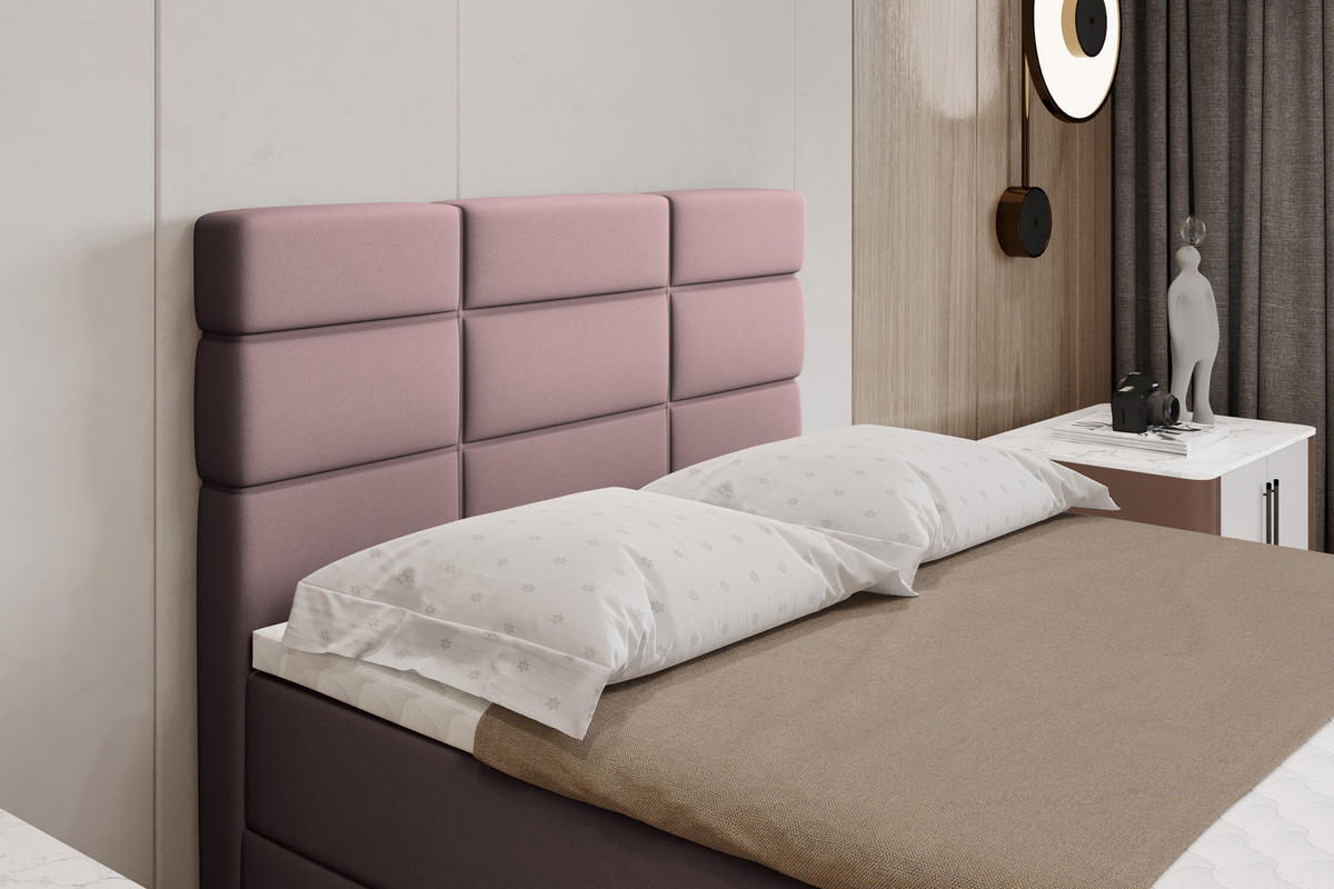 BOXBETT Reve 120 x 200 cm mit Bettkasten und Lattenrost ohne matratze - rosa - Rosa, Holz (120/200cm) - Panda Möbel