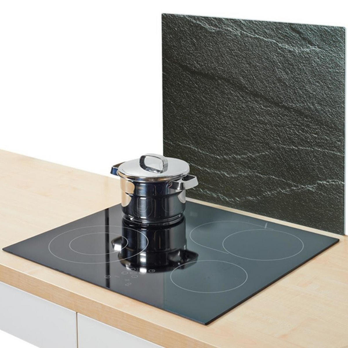 HERDBLENDE-/ABDECKPLATTE 56/50 cm - Anthrazit, Glas (50/56cm) - ZELLER