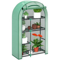 MINI-GEWÄCHSCHAUS DE-05717 4-stufig, mit Kunststoff-Plane, tragbar Grün - Grün, Kunststoff/Metall (45/160/100cm) - ComfortXL