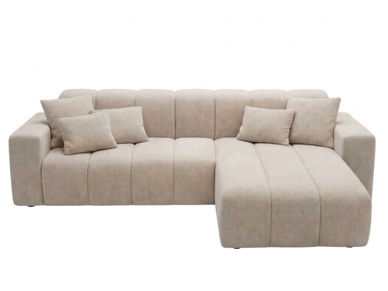 ECKSOFA Nork Beige Rechts - Beige, Holz/Textil (265/180cm) - Graingold