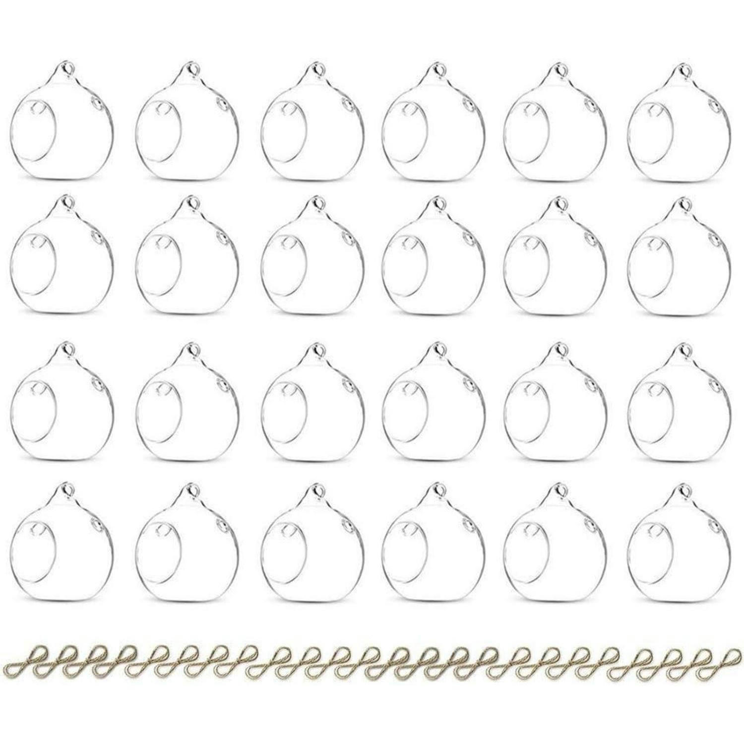 HÄNGENDER Glasball 24-teiliges Set 8 cm - Weiß, Glas (8cm)